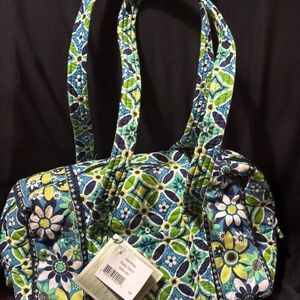Floral Patterned Tote Bag - Blue and Green